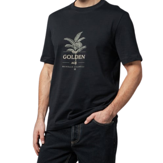 Brunello Cucinelli logo-print cotton Black T-shirt