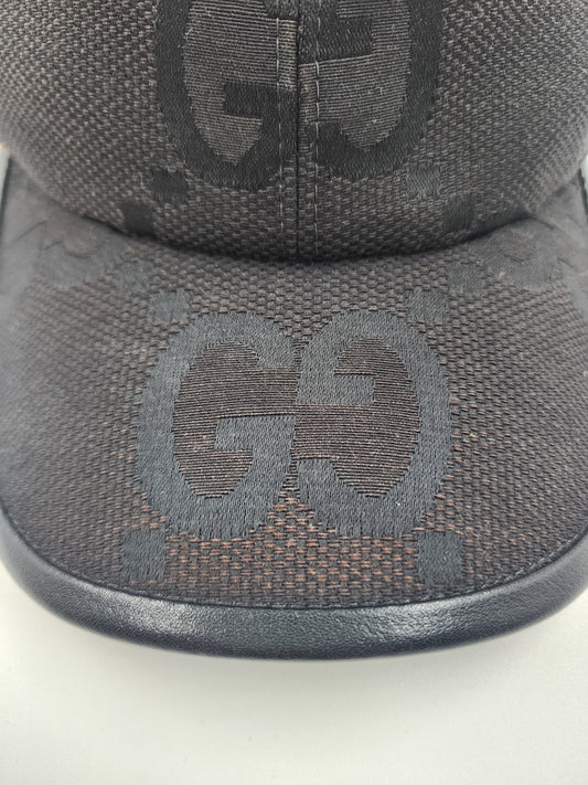 Gucci GG Logo Black Cap - Size M 58 cm