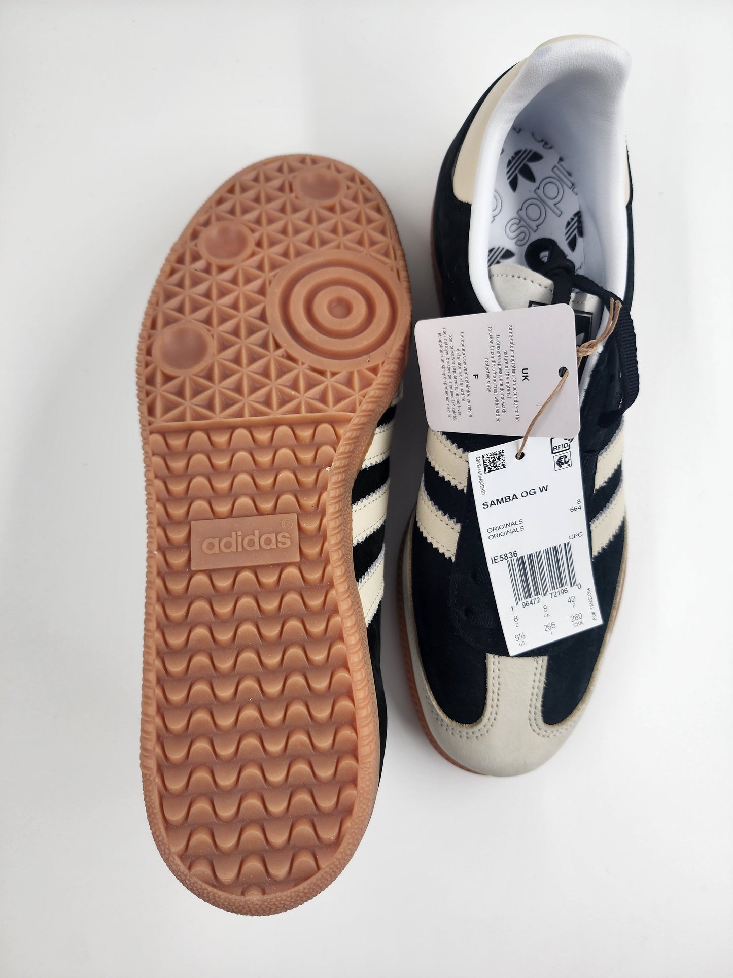 Adidas Originals Samba OG trainers in black and beige suede - UK 8