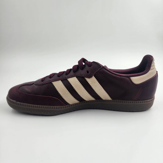 Adidas Samba OG "Maroon/Crystal Sand/Gold Metallic" Trainers - UK 7.5