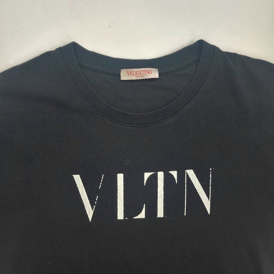 Valentino Black VLTN Logo Print T-Shirt - L