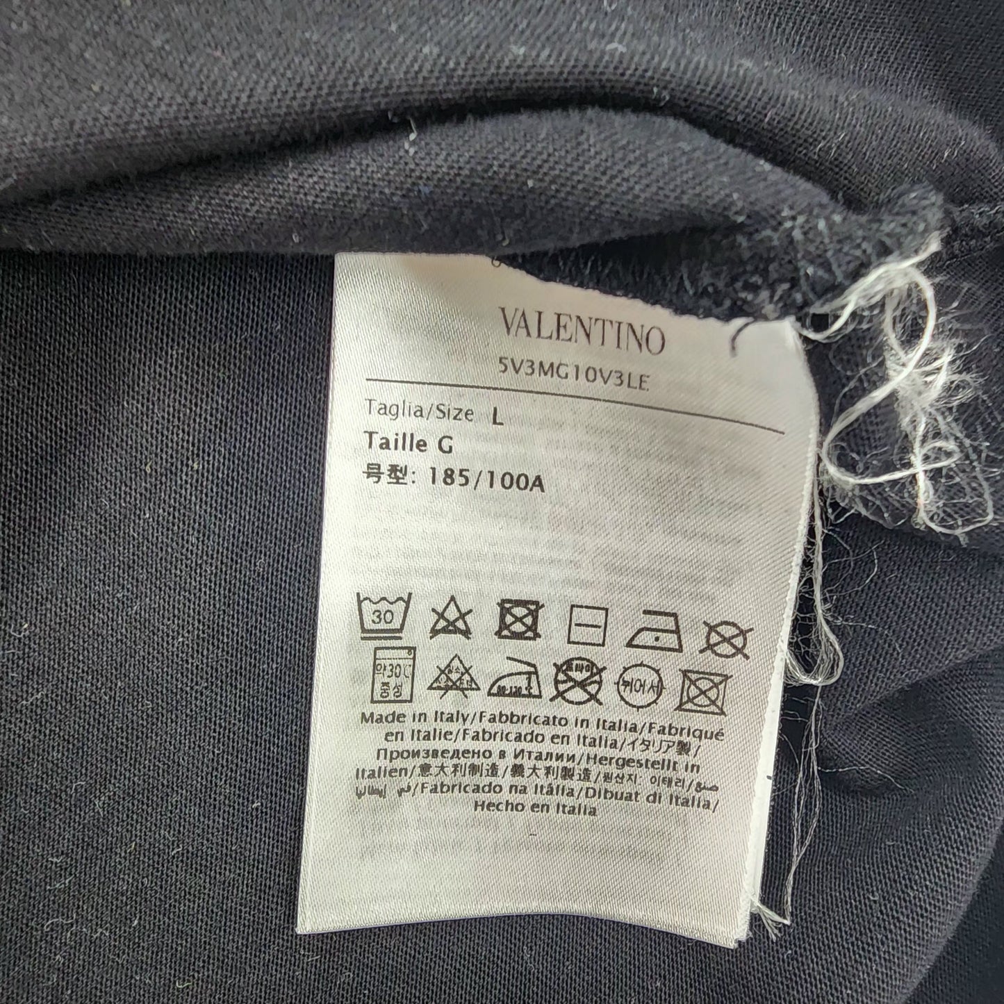 Valentino Black VLTN Logo Print T-Shirt - L