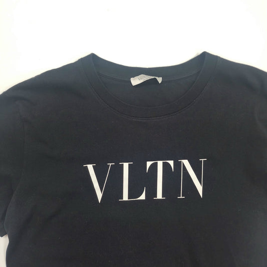 Valentino Black VLTN Logo Print T-Shirt - M