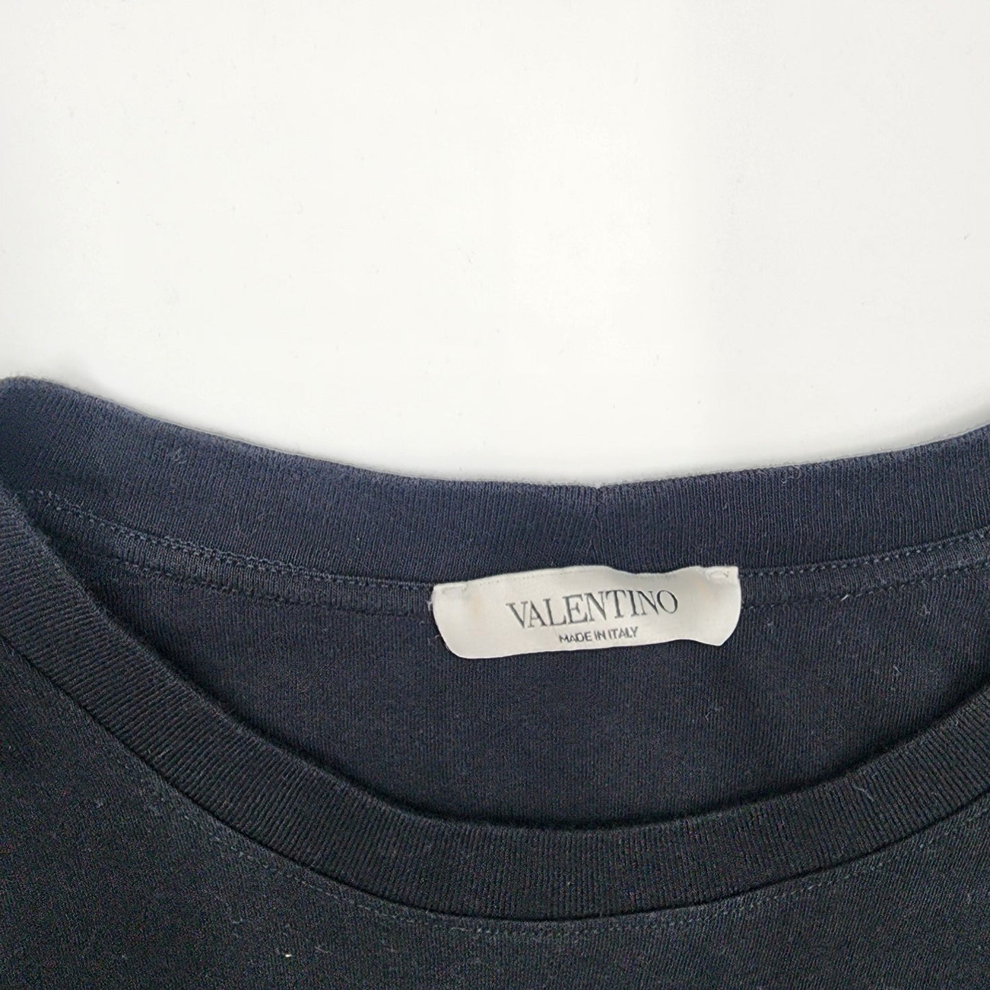 Valentino Black VLTN Logo Print T-Shirt - M