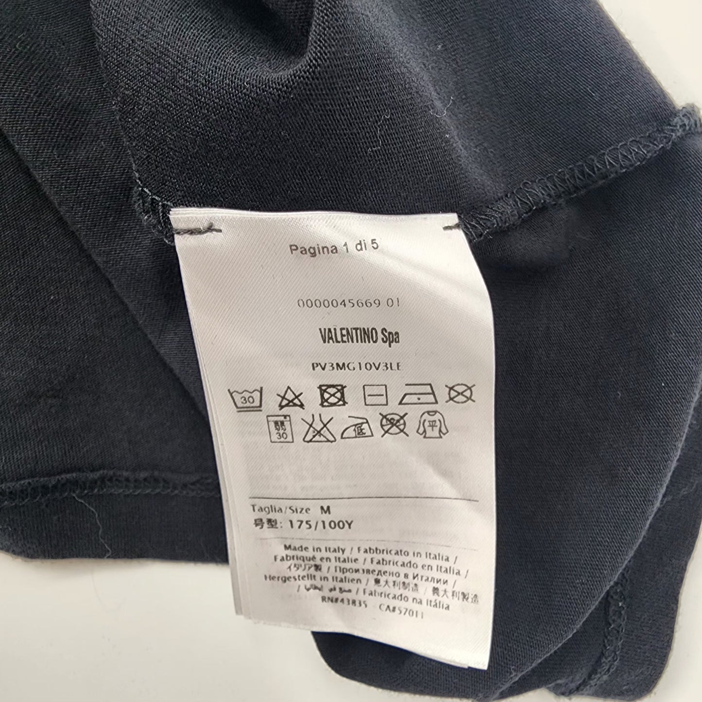 Valentino Black VLTN Logo Print T-Shirt - M