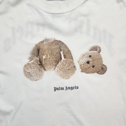 Palm Angels Crew Neck White T-Shirt - Size M