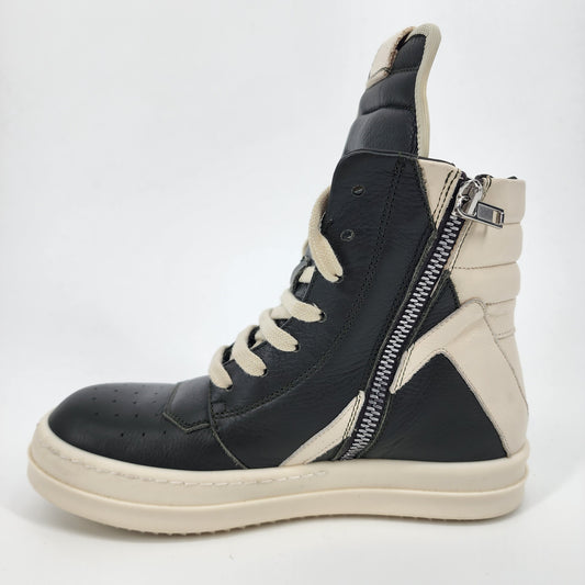 Rick Owens Kids Geobasket Dark Green/ Milk White Sneaker - Size 33