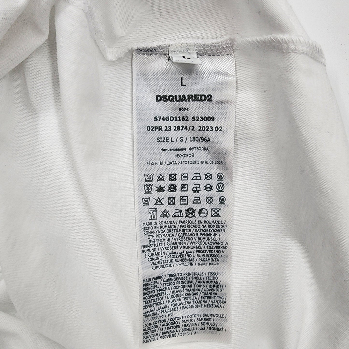 Dsquared2 White Fit T-shirt - Size L