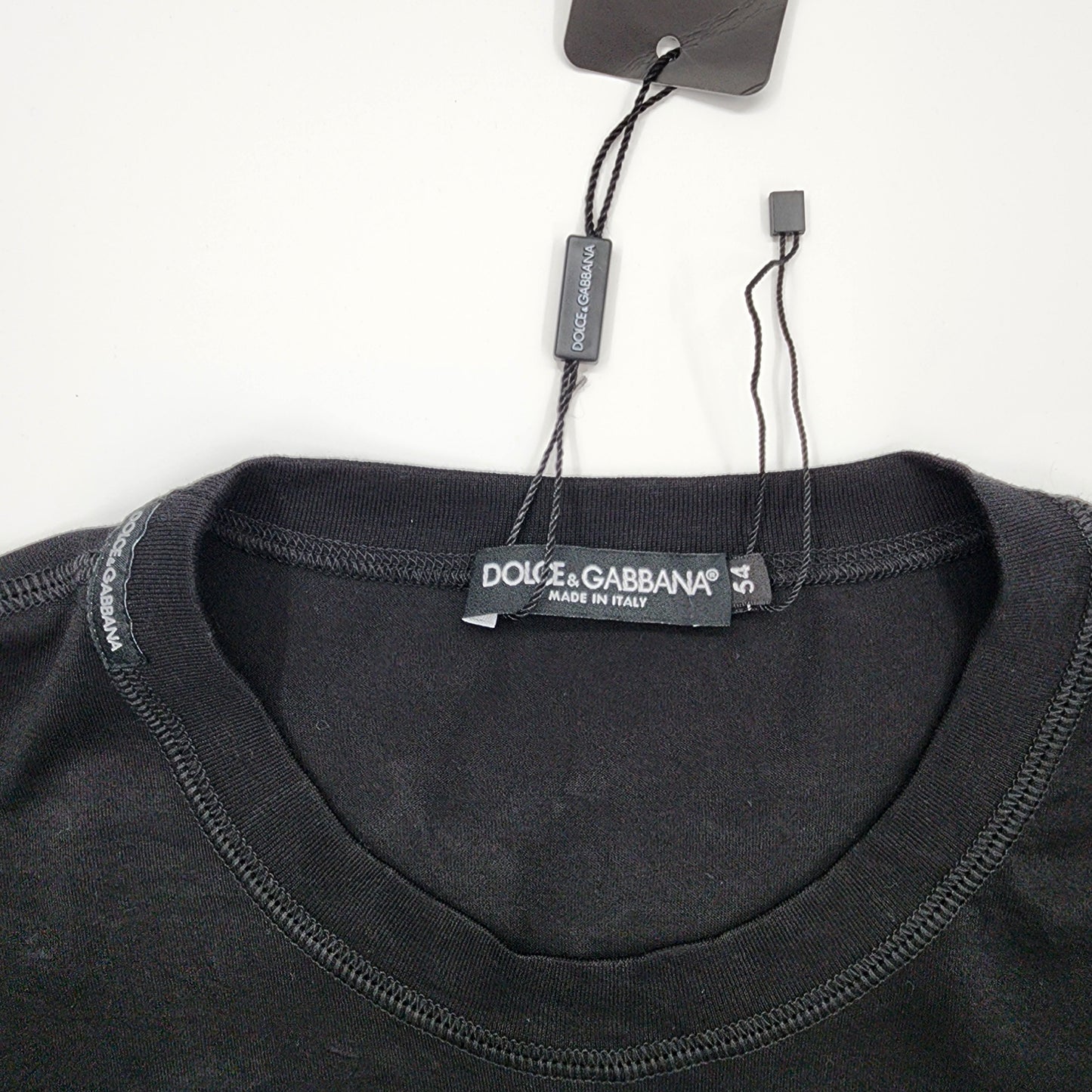 Dolce & Gabbana Black T-shirt with Logo Embroidery - Size XXL