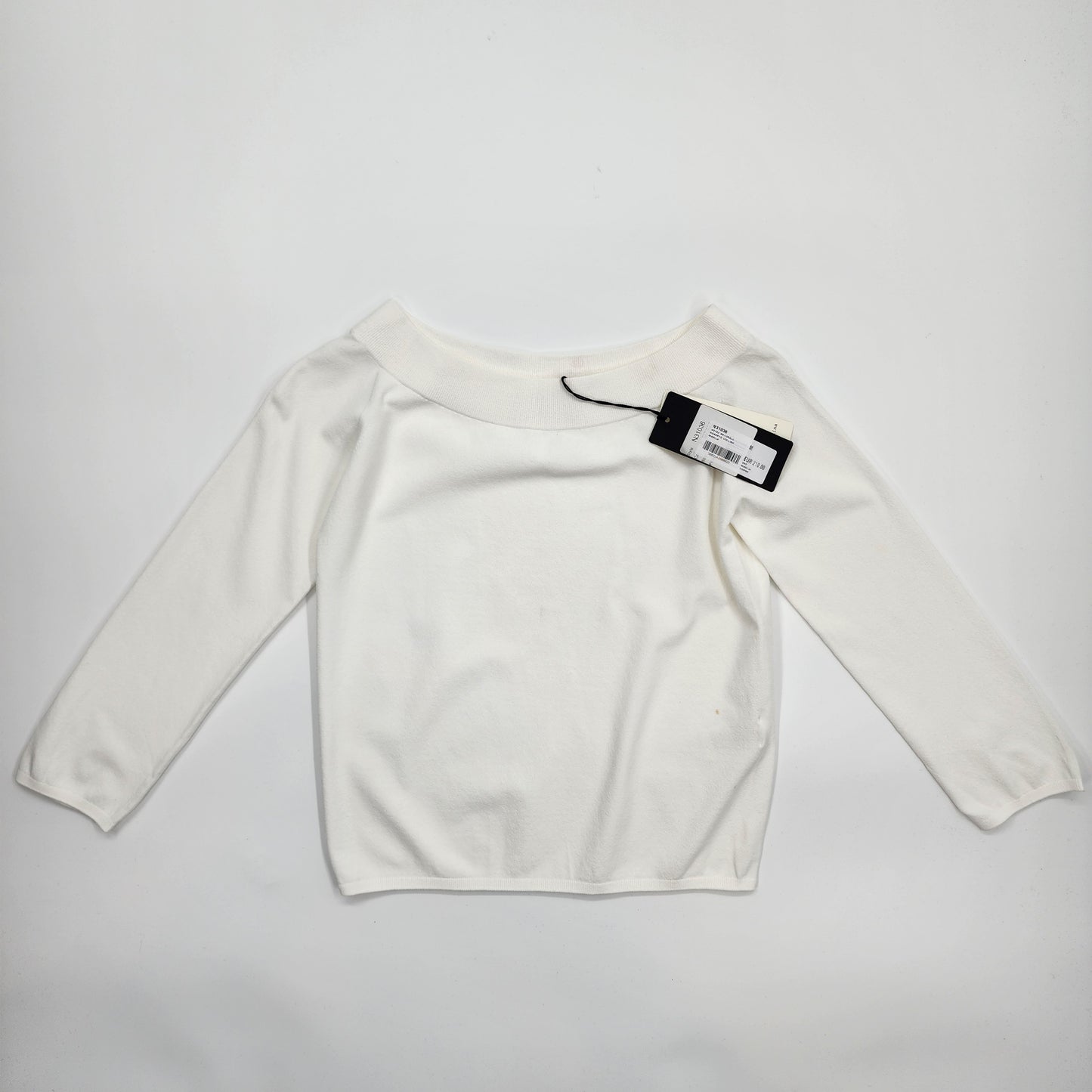 Roberto Collina Off White Boat Neck Top - Size M