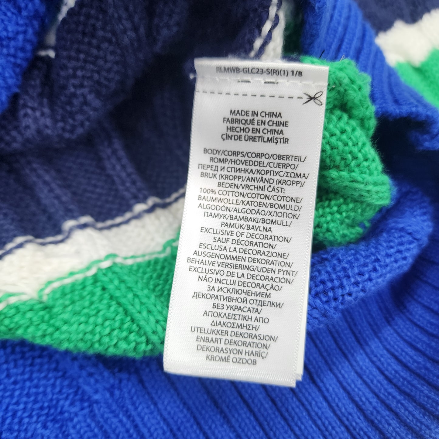 Polo Ralph Lauren Multicolor Striped Cable Knit Sweater - Size M