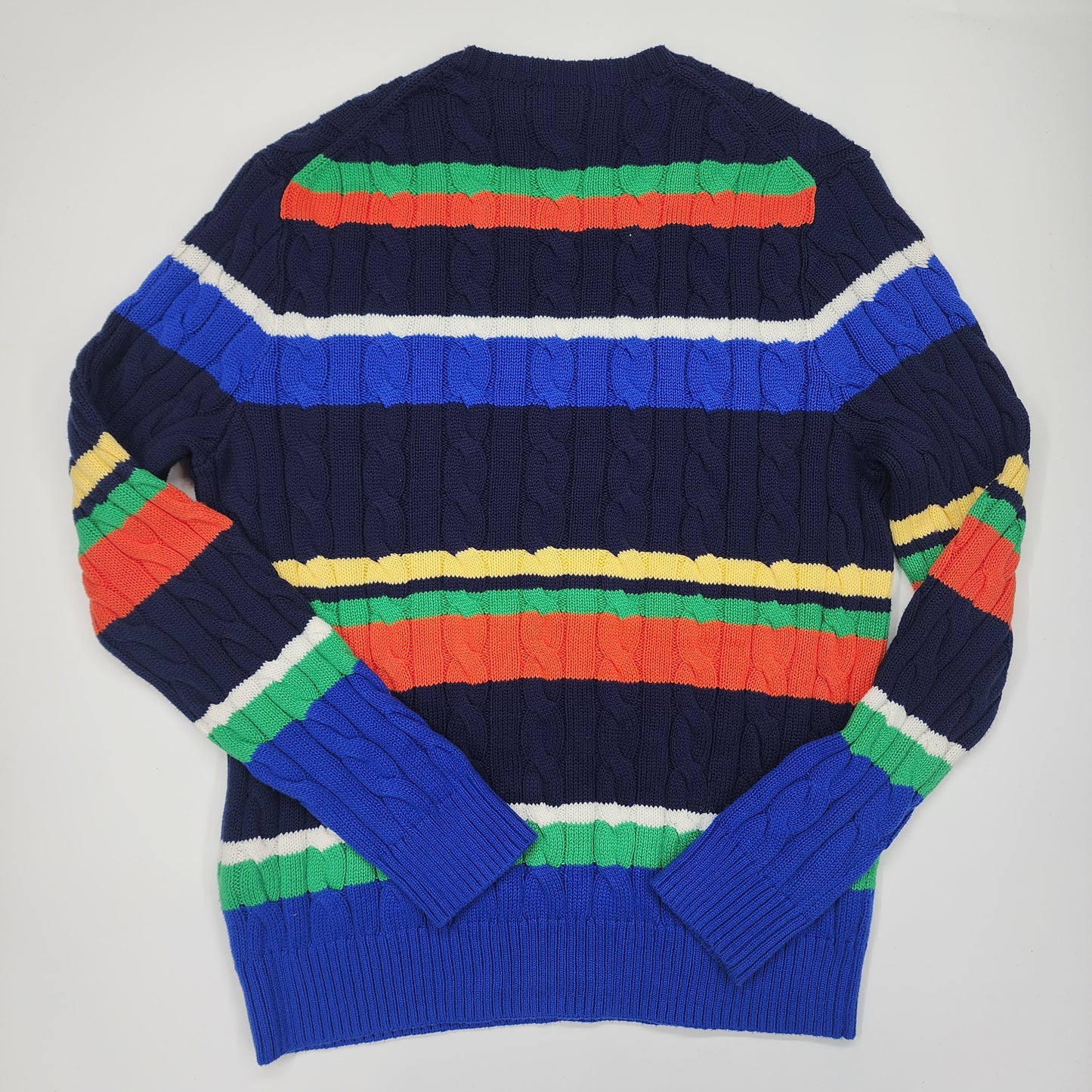 Polo Ralph Lauren Multicolor Striped Cable Knit Sweater - Size M