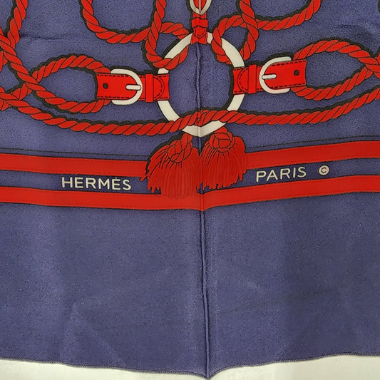 Hermes Silk Scarf Rope Pattern 30.5x30.5"