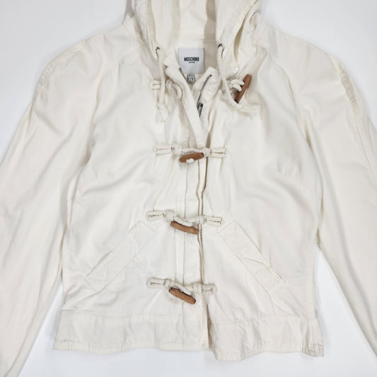 Moschino Jeans White Jacket Hoodie - Size UK 12