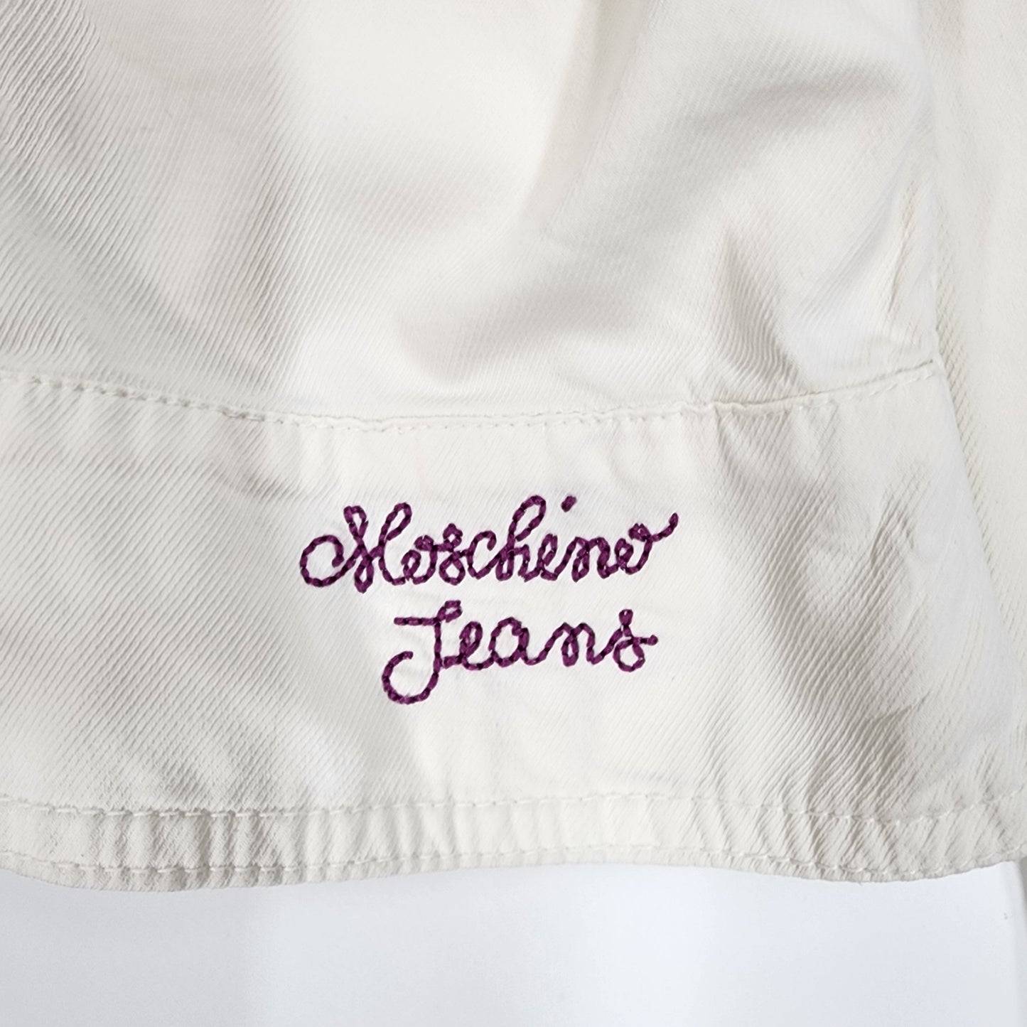 Moschino Jeans White Jacket Hoodie - Size UK 12
