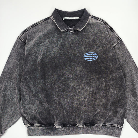 Alexander Wang Black Acid Wash Sweatshirt - Size M