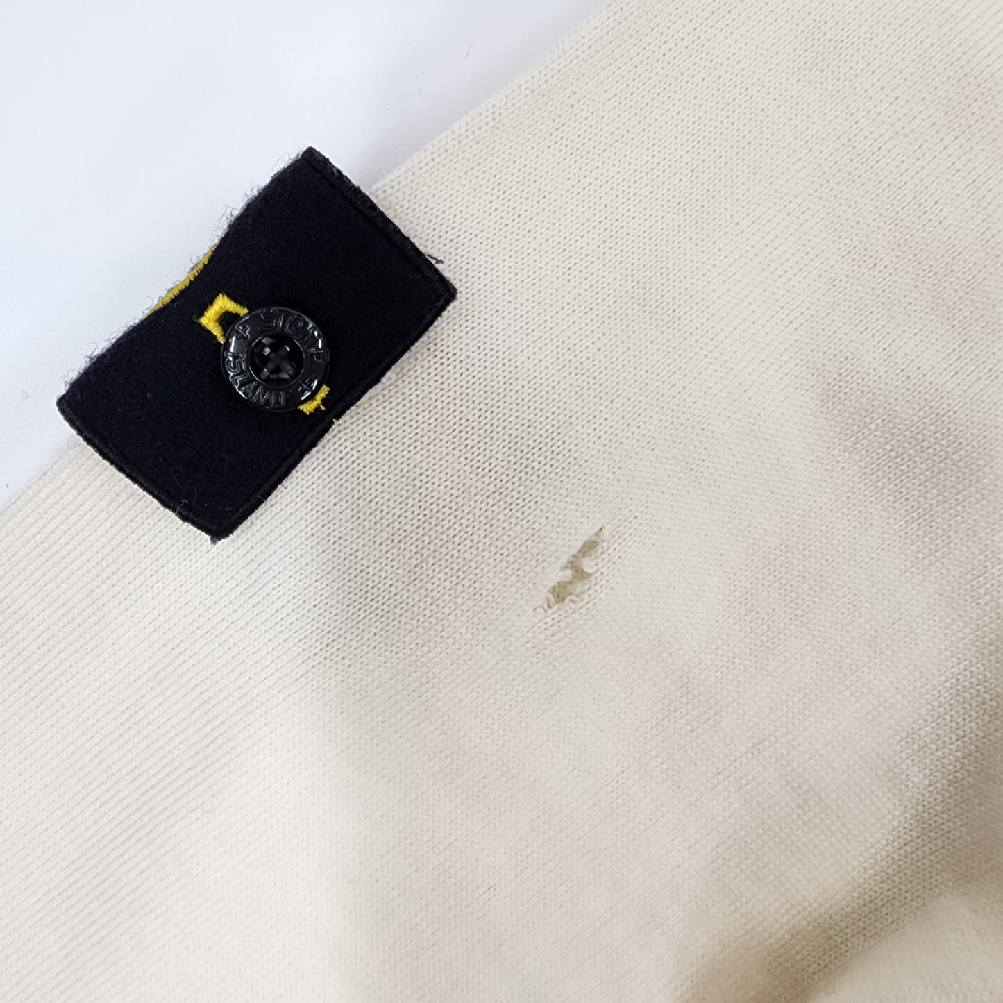 Stone Island Cream Compass Wool Sweater - Size M