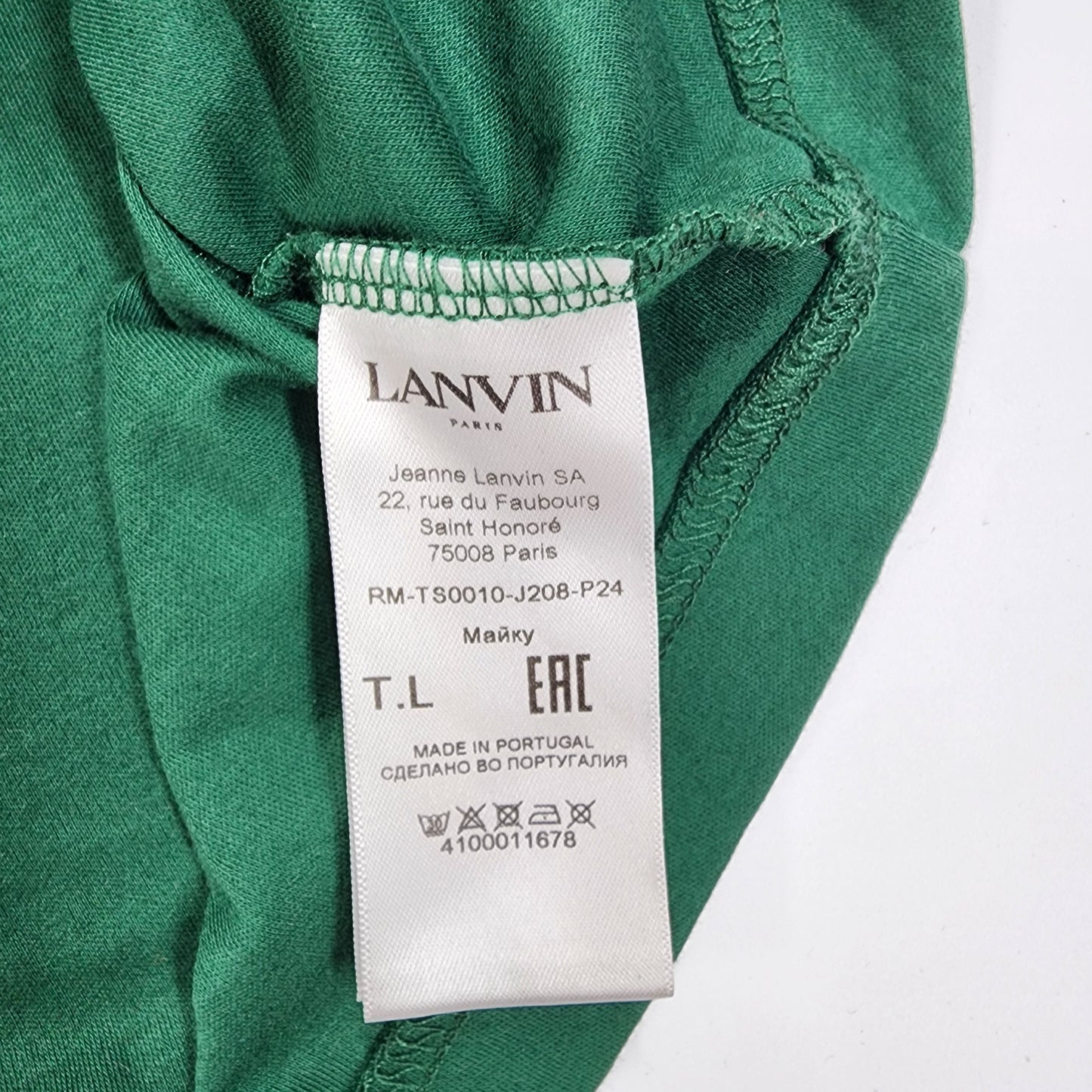 Lanvin Green logo-embroidered cotton Oversized T-shirt - Size L