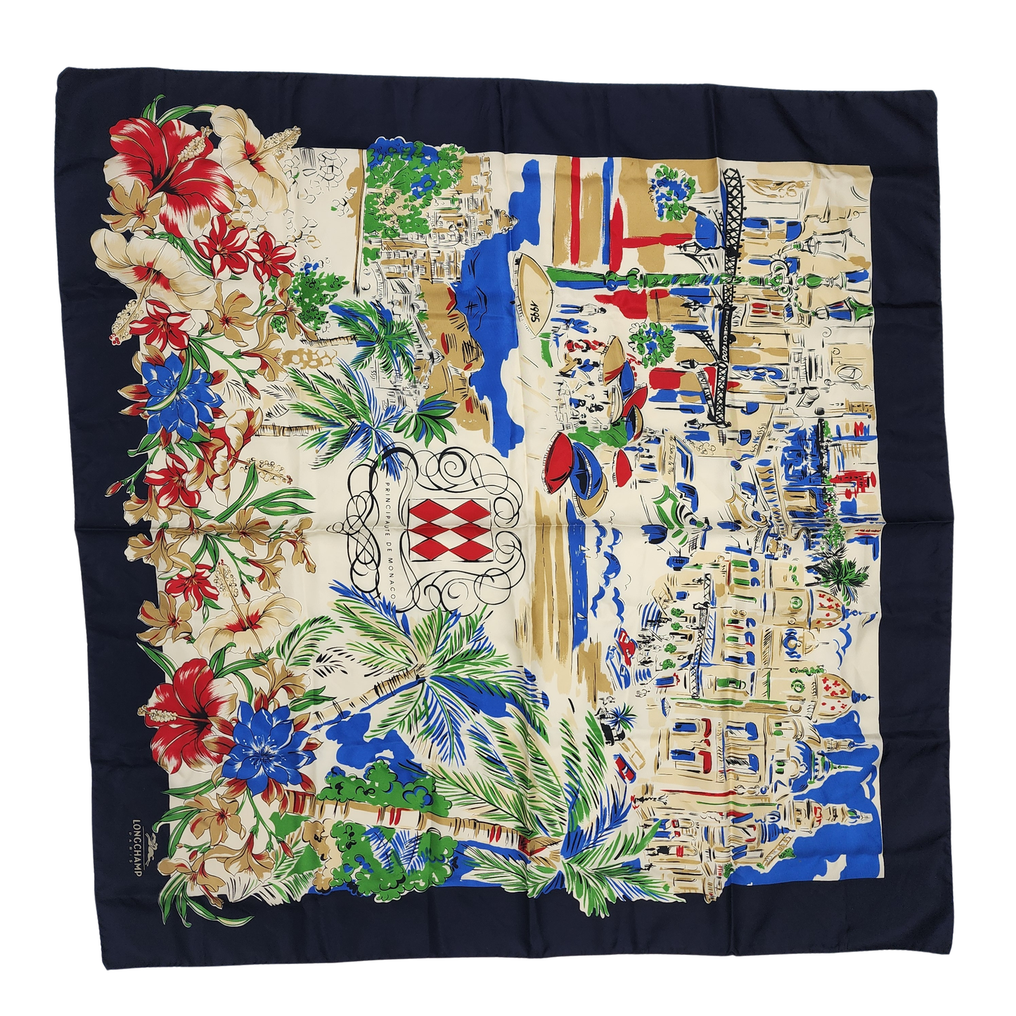 Longchamp Paris Silk Handkerchief - 34x34 "
