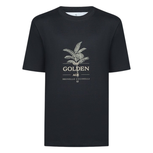 Brunello Cucinelli logo-print cotton Black T-shirt