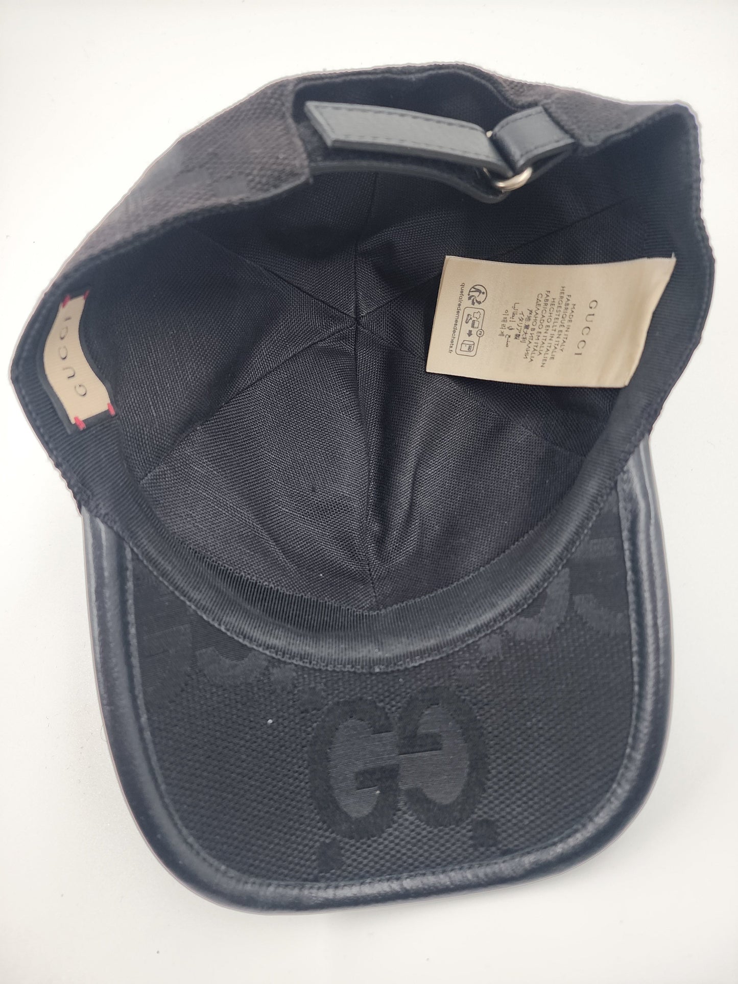Gucci GG Logo Black Cap - Size M 58 cm