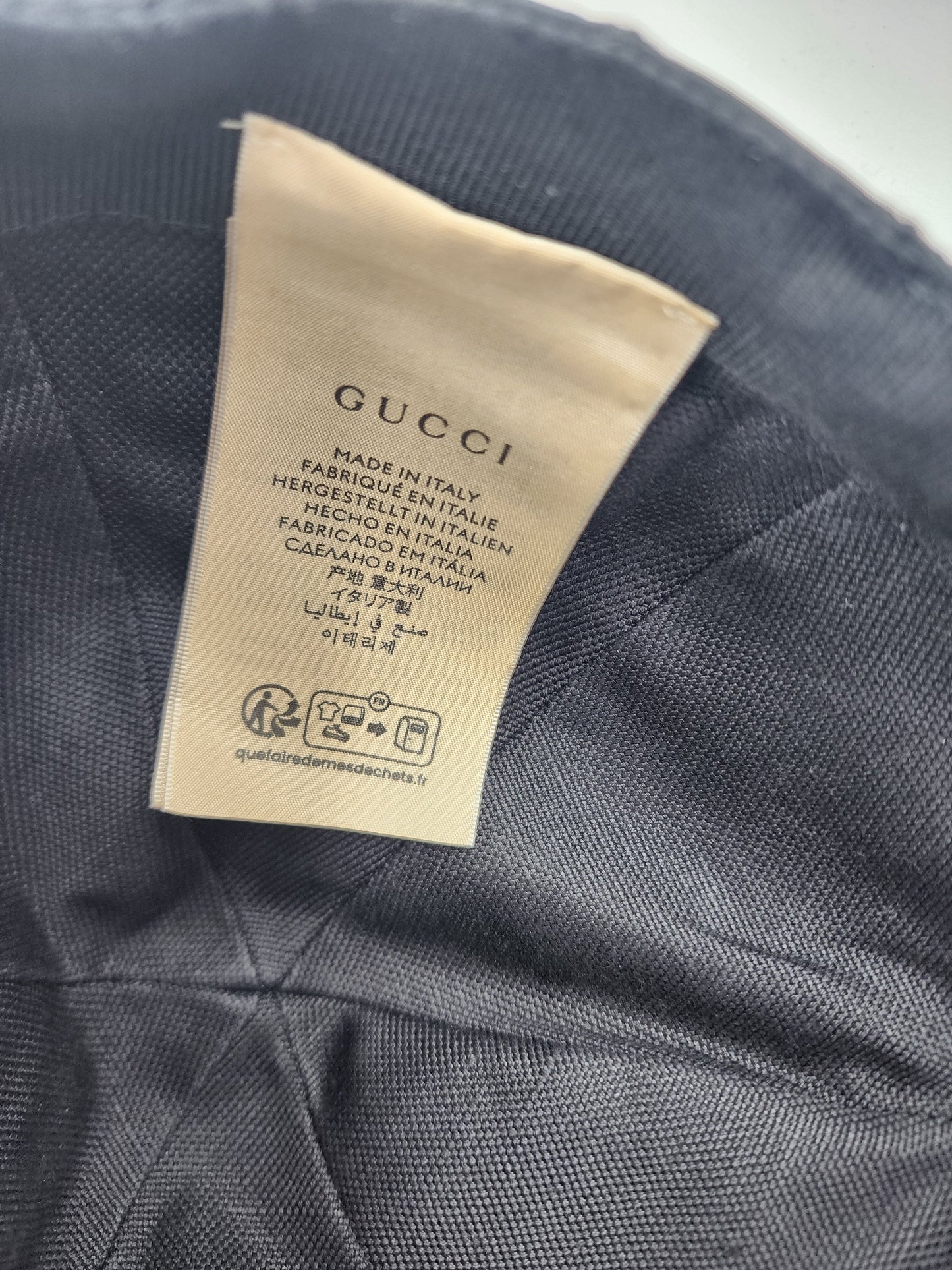 Gucci GG Logo Black Cap - Size M 58 cm