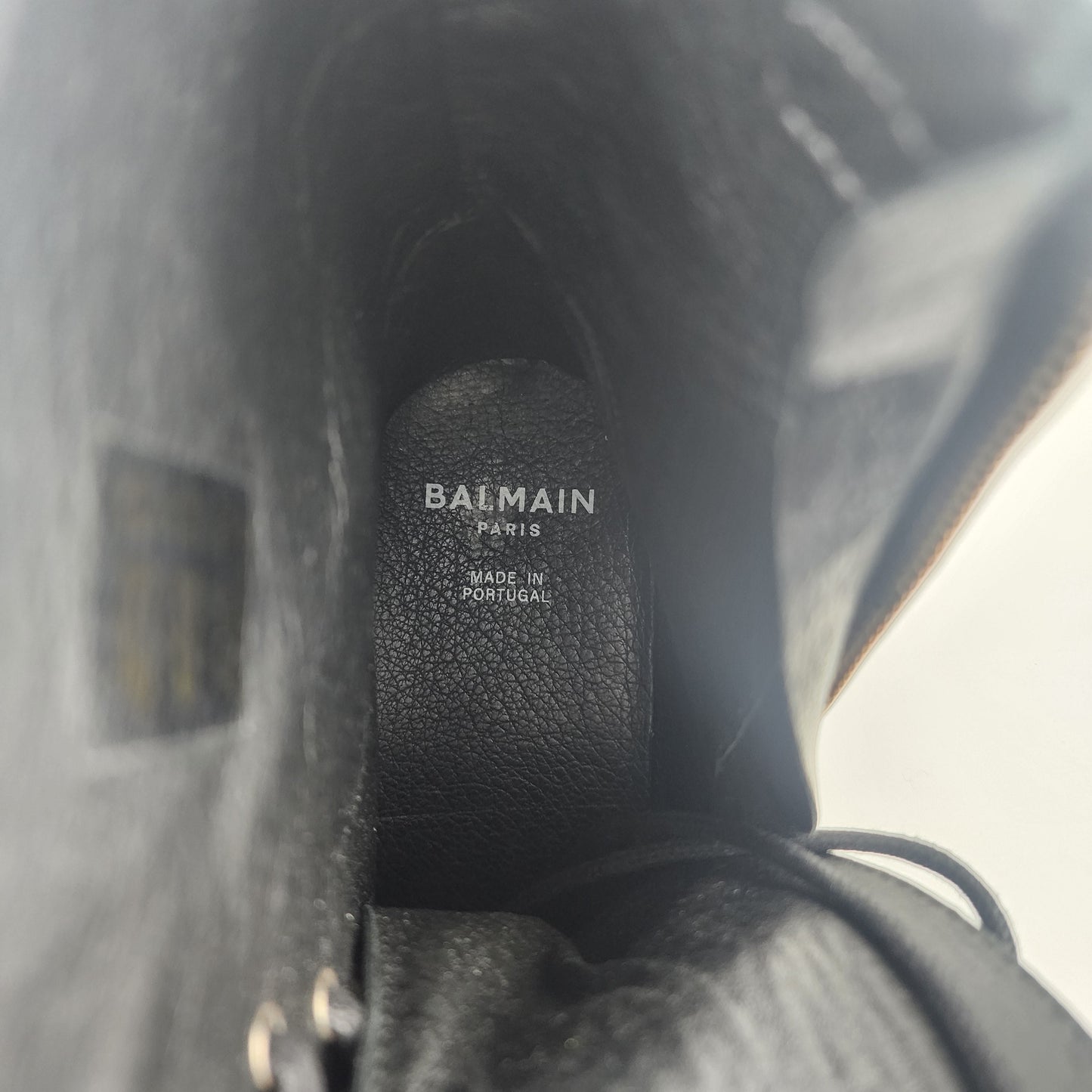 Balmain Paris Black Leather Boots - Size EU 37