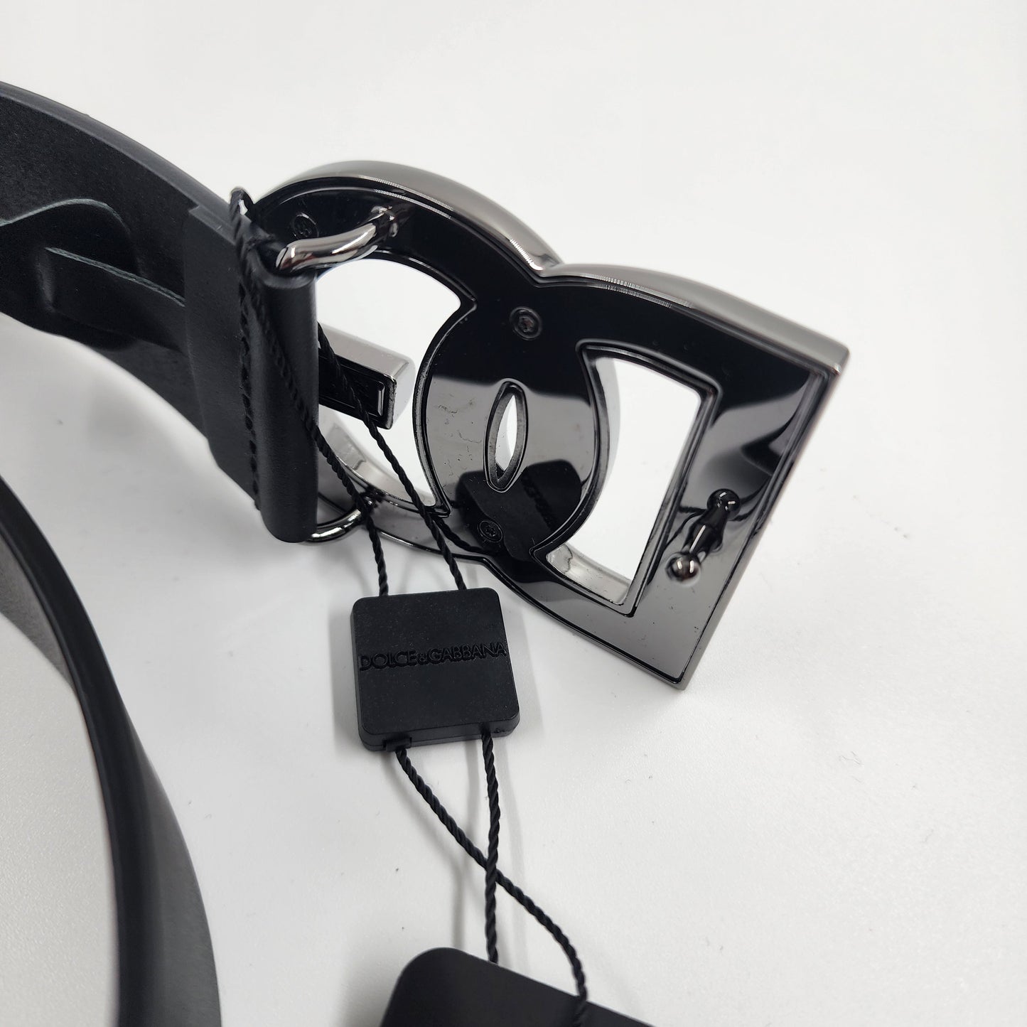 Dolce & Gabbana Calf Skin Logo-buckle belt - 80 Cm