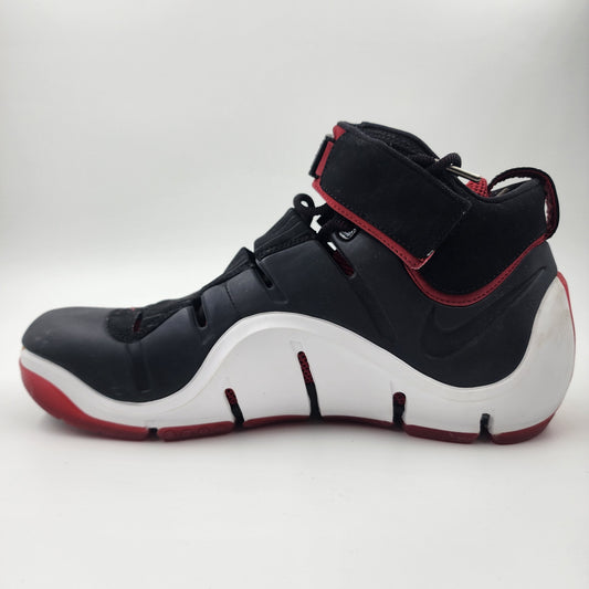 Nike Zoom LeBron 4 ''Black White Red'' Crimson Basketball Men's Sneakers UK 10.5