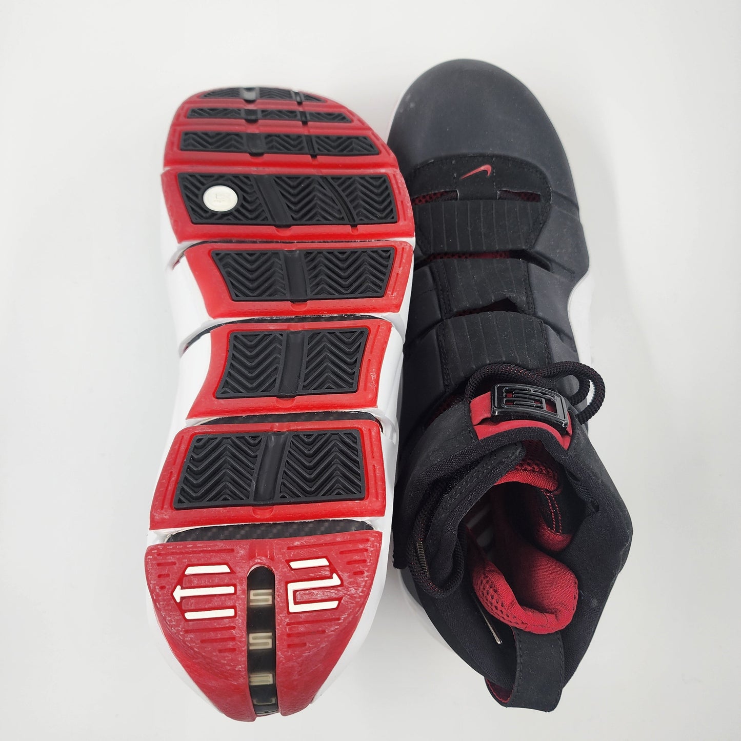 Nike Zoom LeBron 4 ''Black White Red'' Crimson Basketball Men's Sneakers UK 10.5