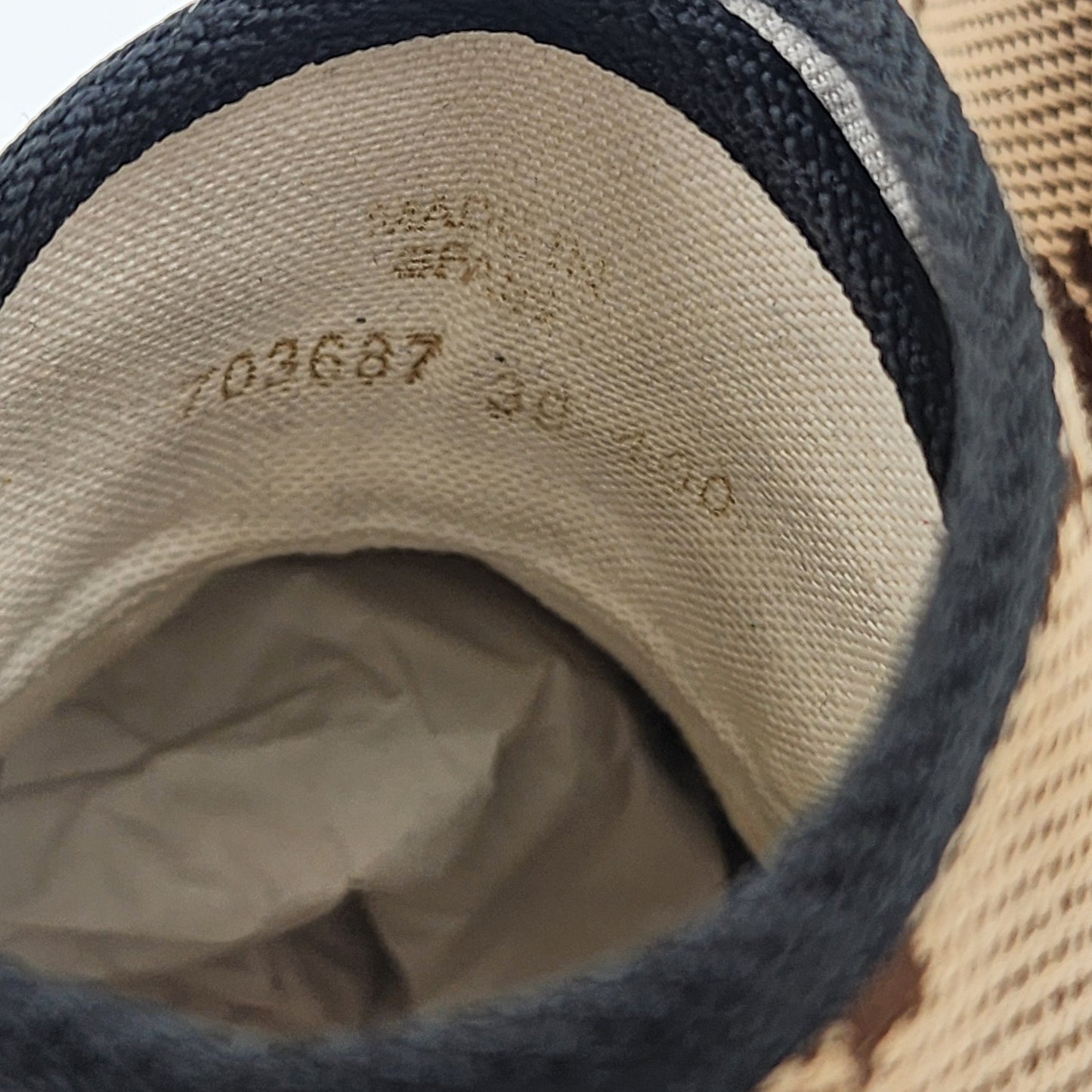 Gucci Maxi GG Logo High-Cut Sneakers 703034  Brown Beige - EU 39