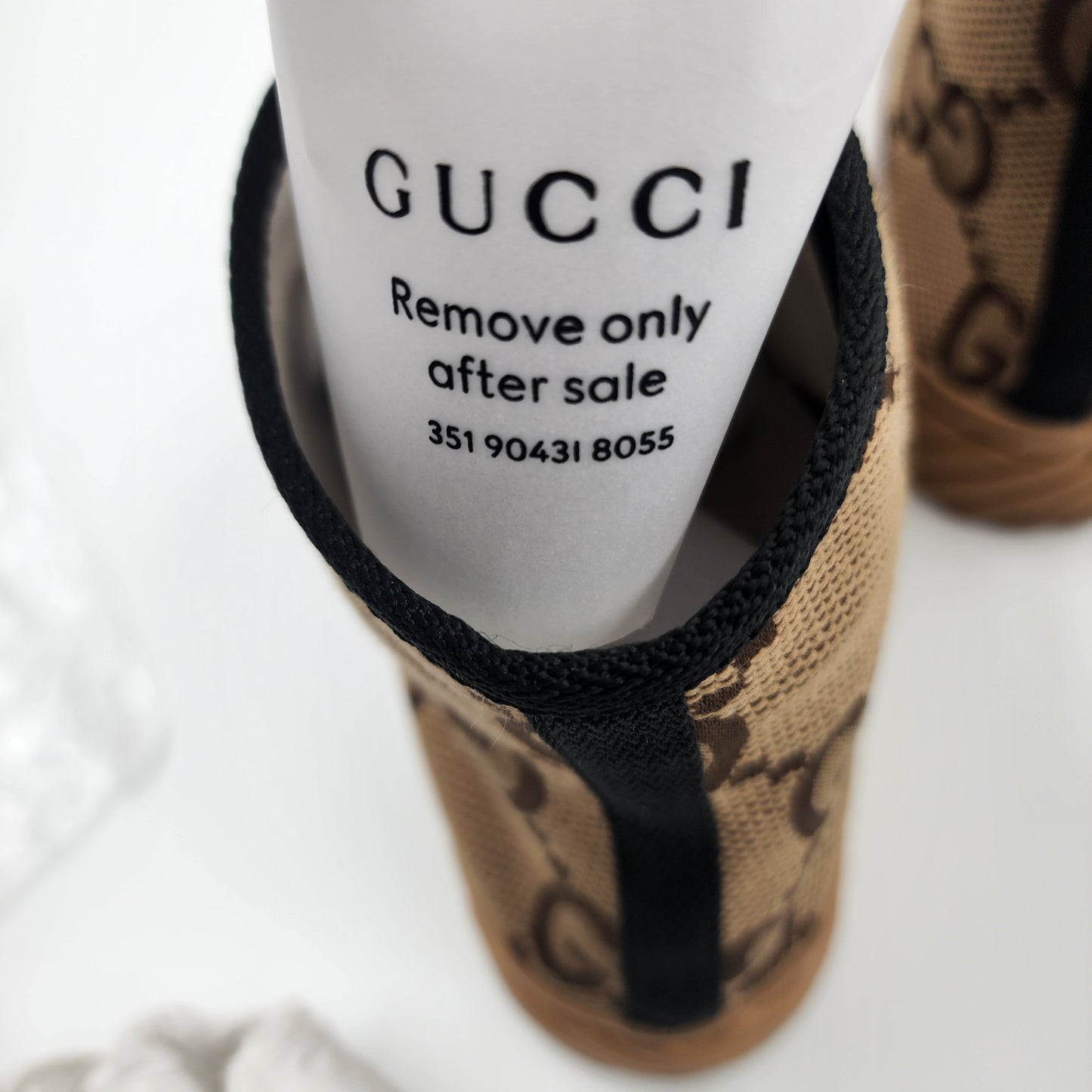 Gucci Maxi GG Logo High-Cut Sneakers 703034  Brown Beige - EU 39