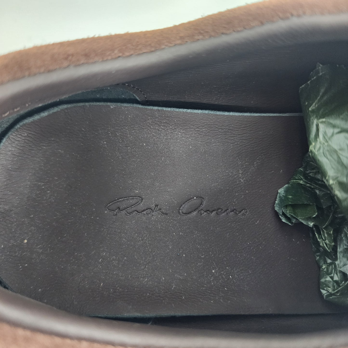 Rick Owens Women's Cream vintage DARK DUST Suede Low Top Trainers Size EU 42