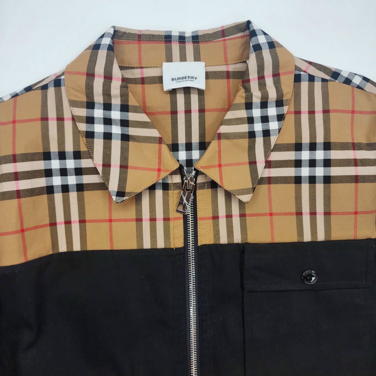 Burberry Contrast Panel Women's Zipped Overshirt- L