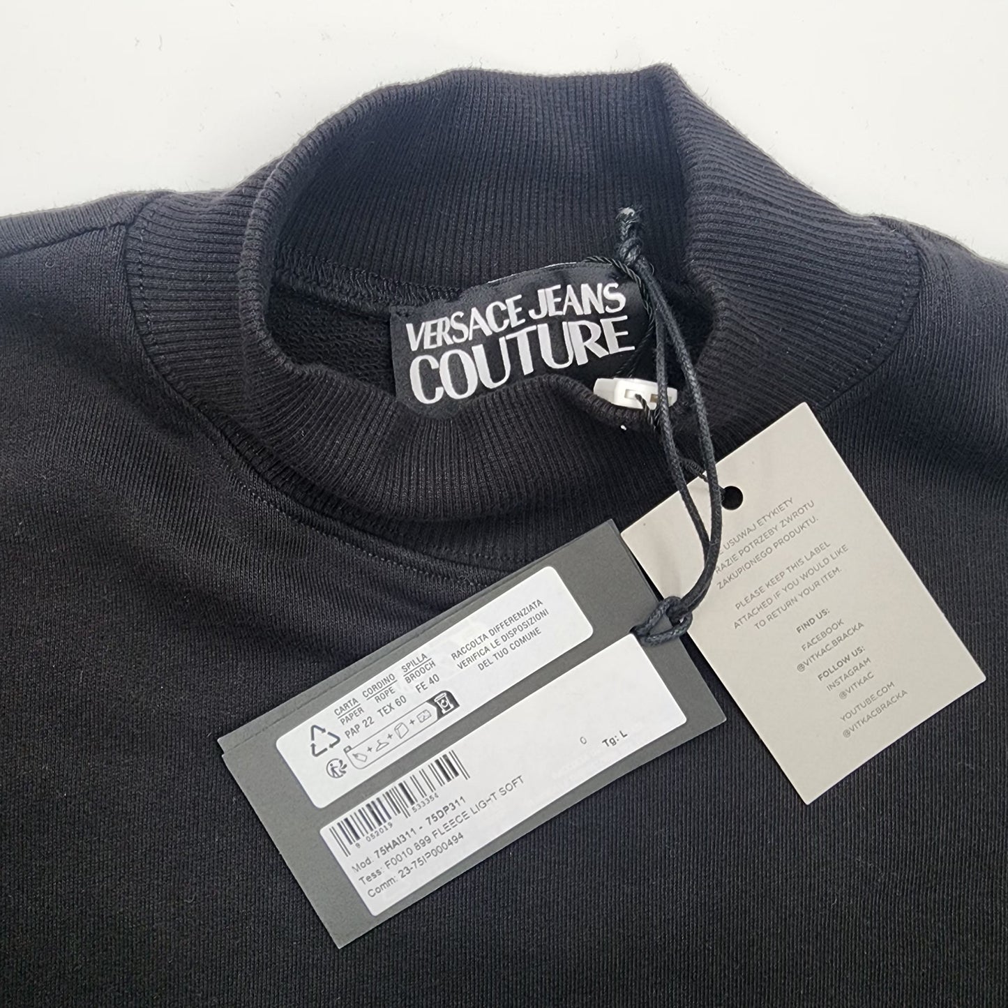 Versace Jeans Couture Black Cropped Women's Sweatshirt - L