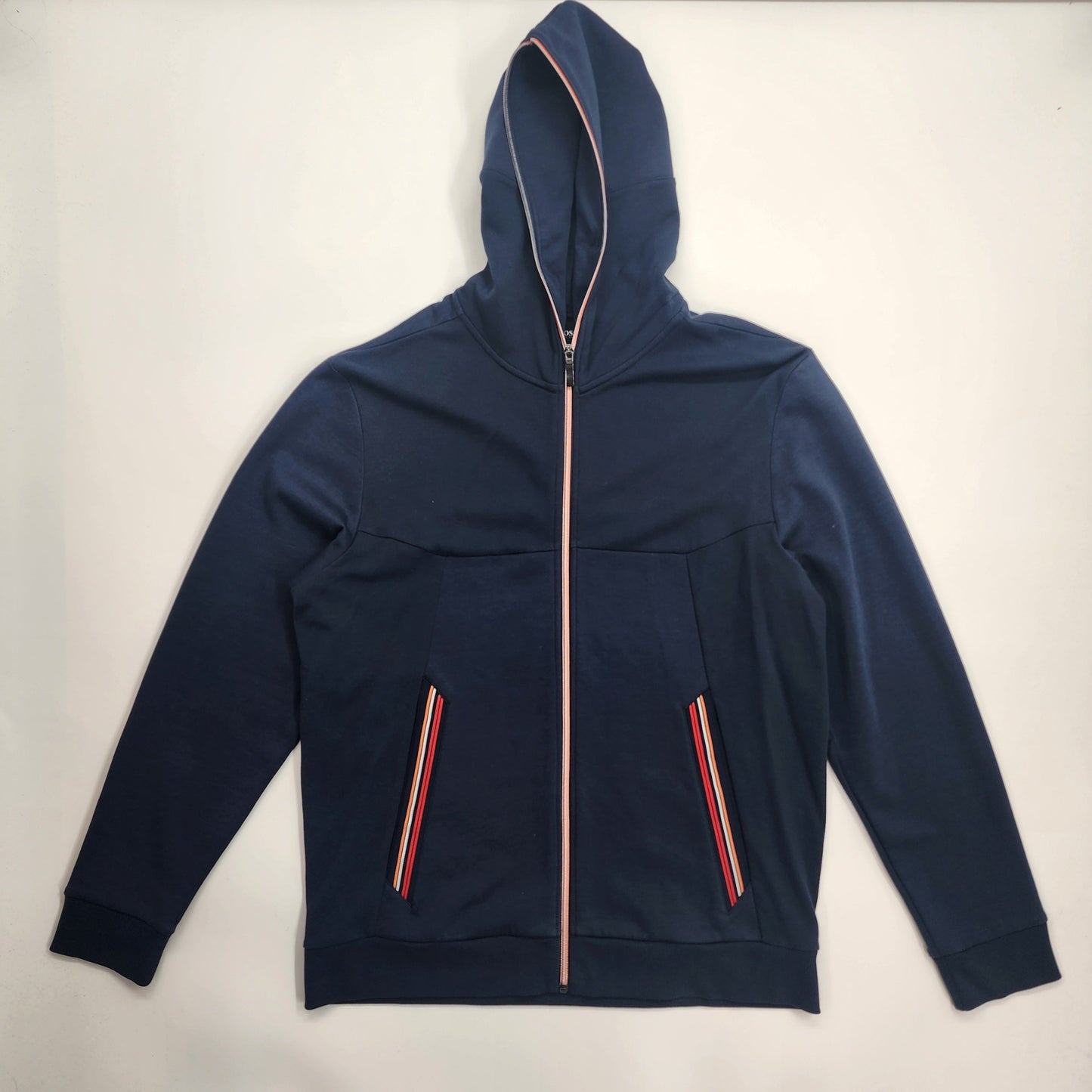 Hugo Boss Navy Blue Zip Up Men's Hooded Sweatshirt - Size XL