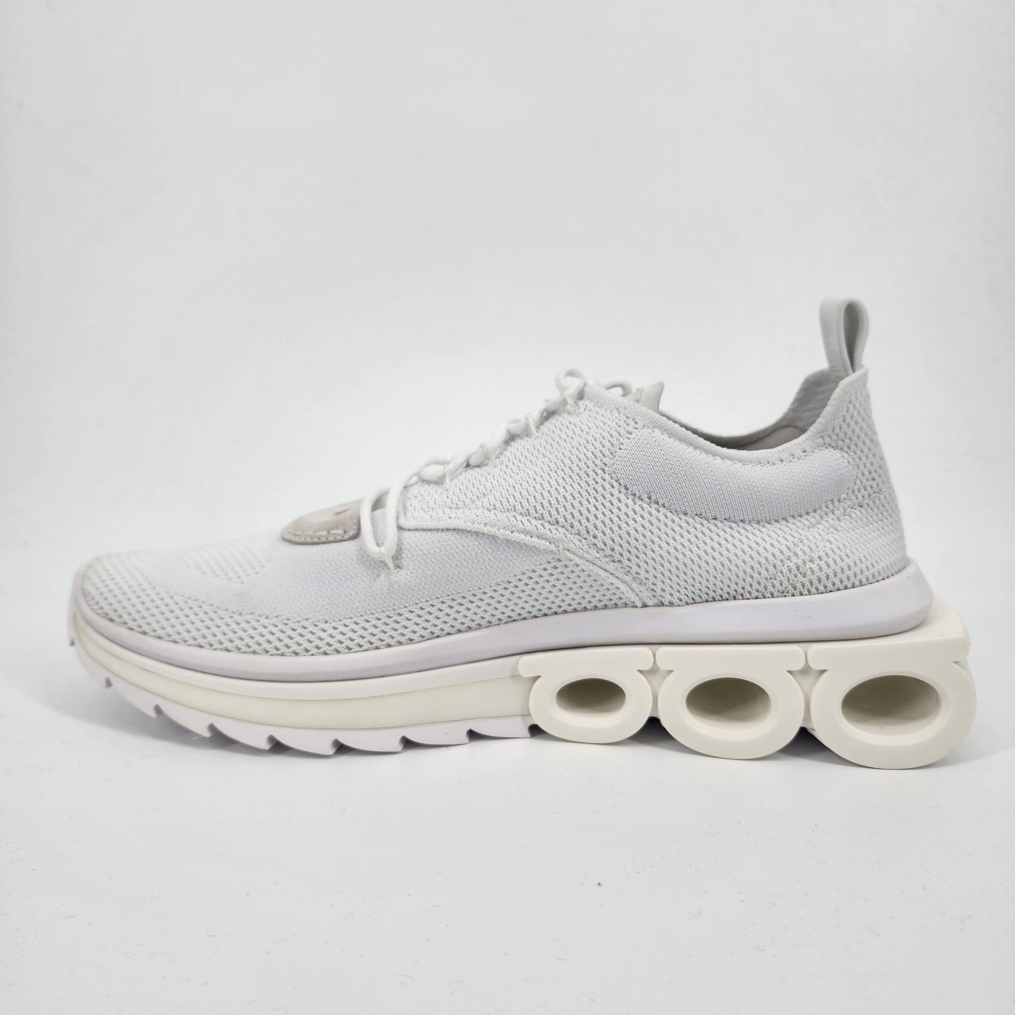 Ferragamo Knitted Running White Trainer Men - Size UK 9