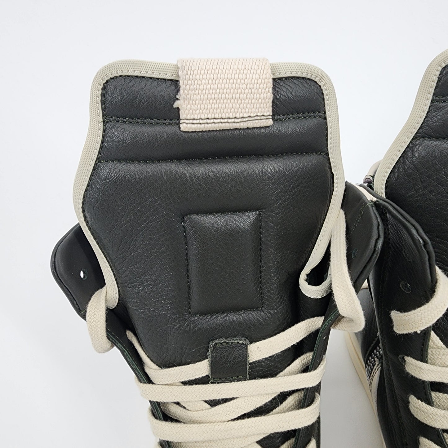 Rick Owens Kids Geobasket Dark Green/ Milk White Sneaker - Size 33