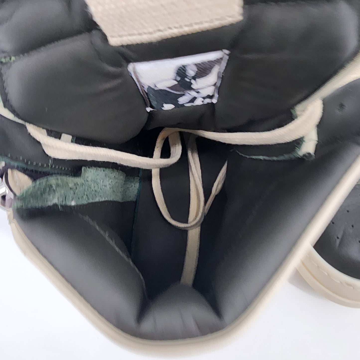 Rick Owens Kids Geobasket Dark Green/ Milk White Sneaker - Size 33