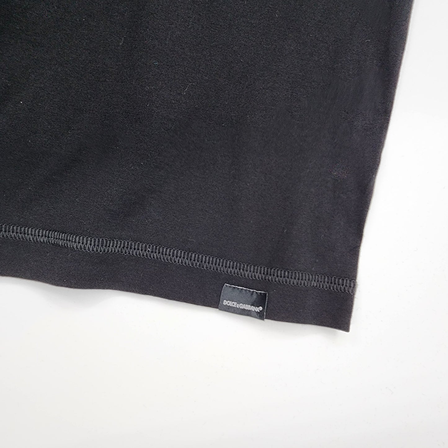 Dolce & Gabbana Black T-shirt with Logo Embroidery - Size XXL