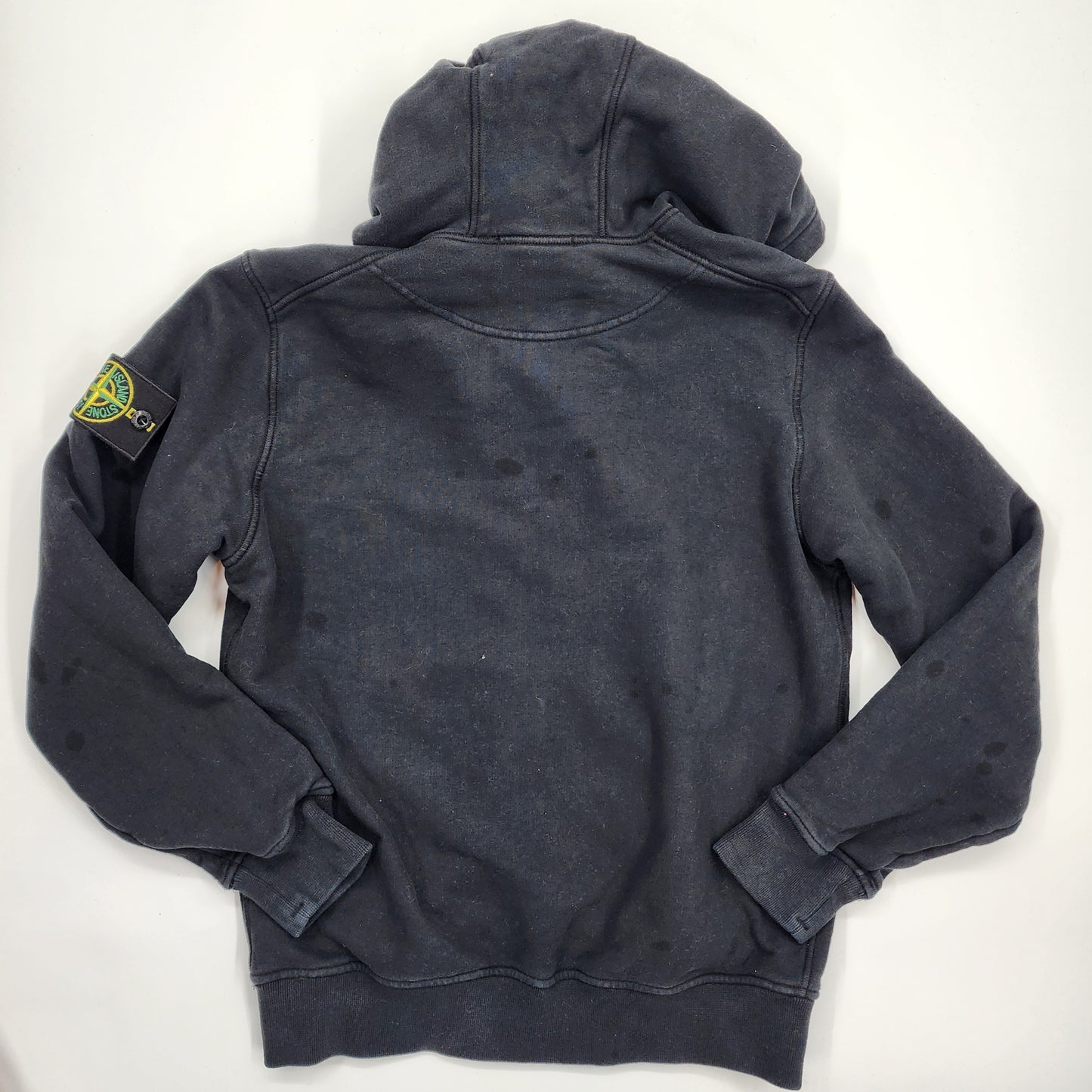 Stone Island Kids Black Zip-Up Hoodie - 12 Years