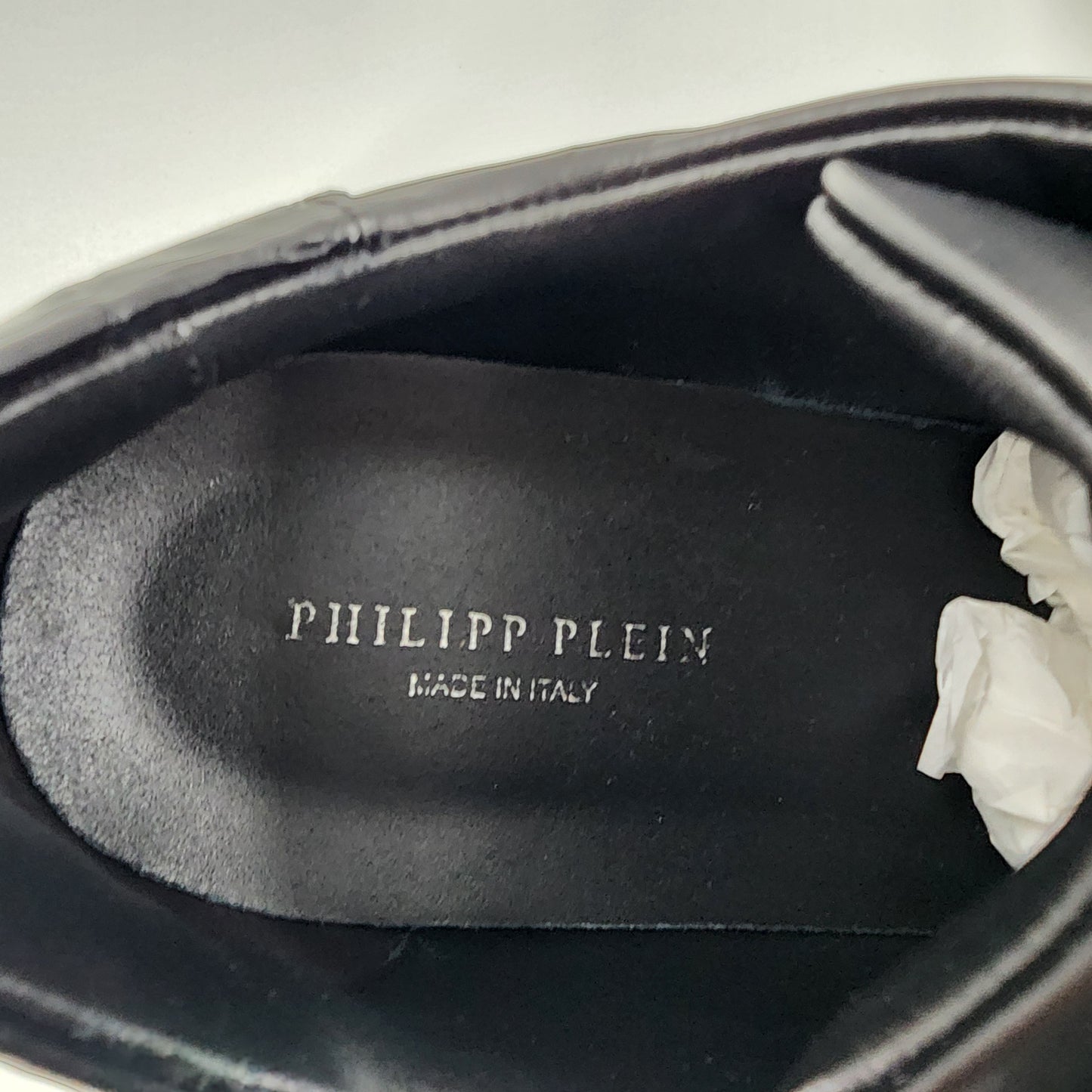 Philipp Plein Triangle Plein-plaque Black leather sneakers - 43