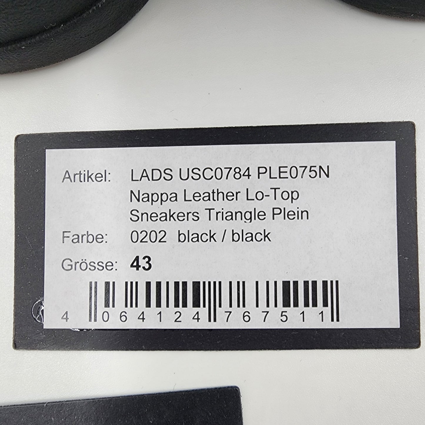 Philipp Plein Triangle Plein-plaque Black leather sneakers - 43