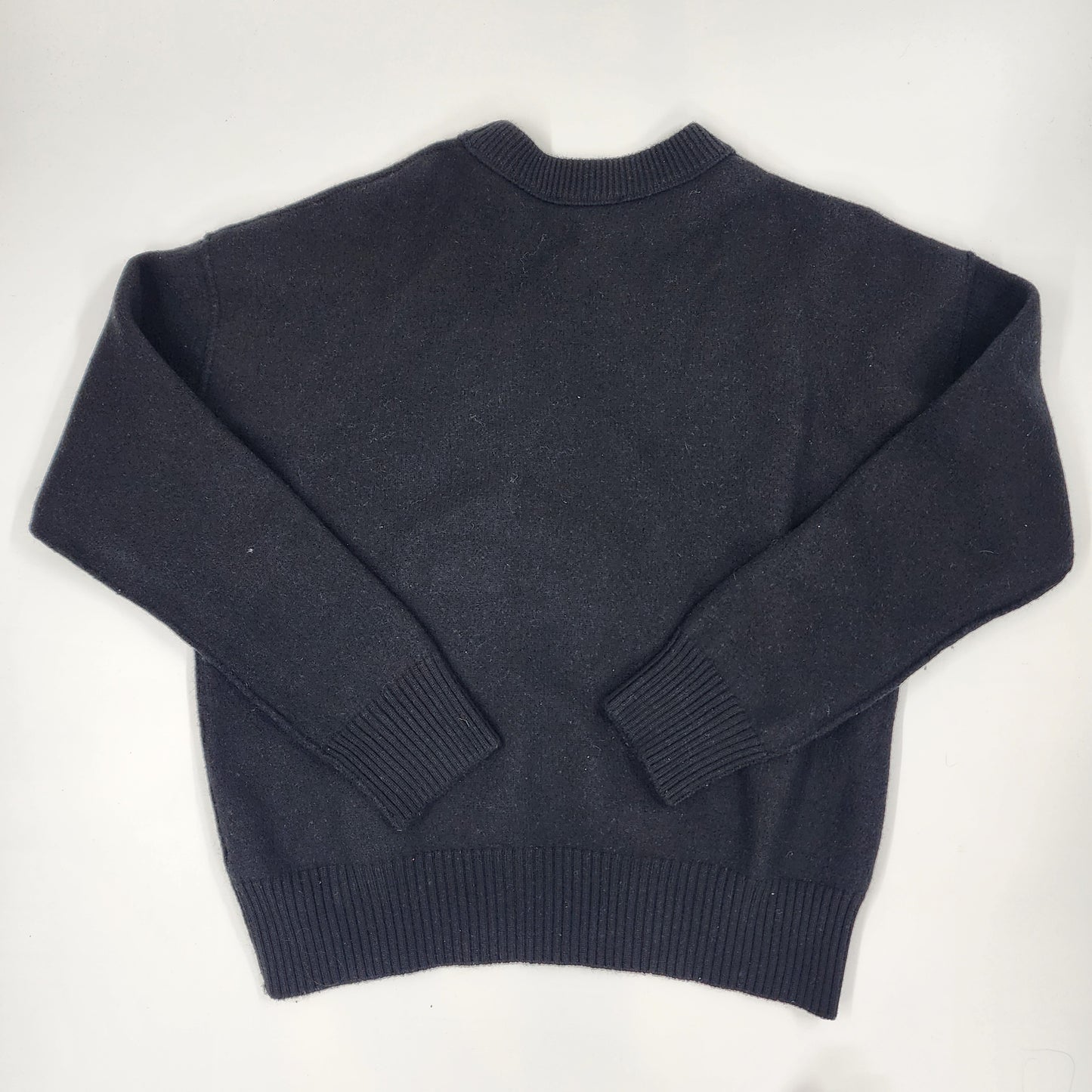AMI Paris Unisex Black Knit Wool Sweater - Size XL