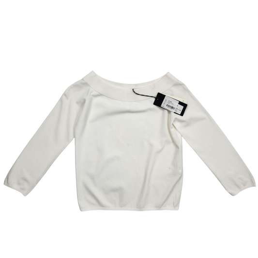 Roberto Collina Off White Boat Neck Top - Size M