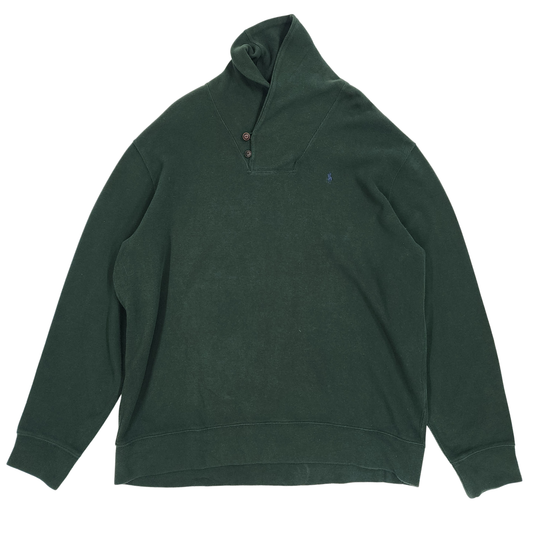 Ralph Lauren Polo Sweater Green Pony Shawl Pullover Sweatshirt - Size XXL