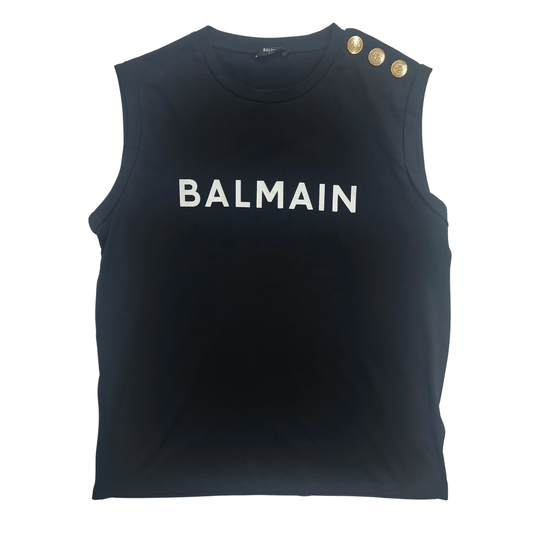 Balmain Pairs Black Tank Top - Size L