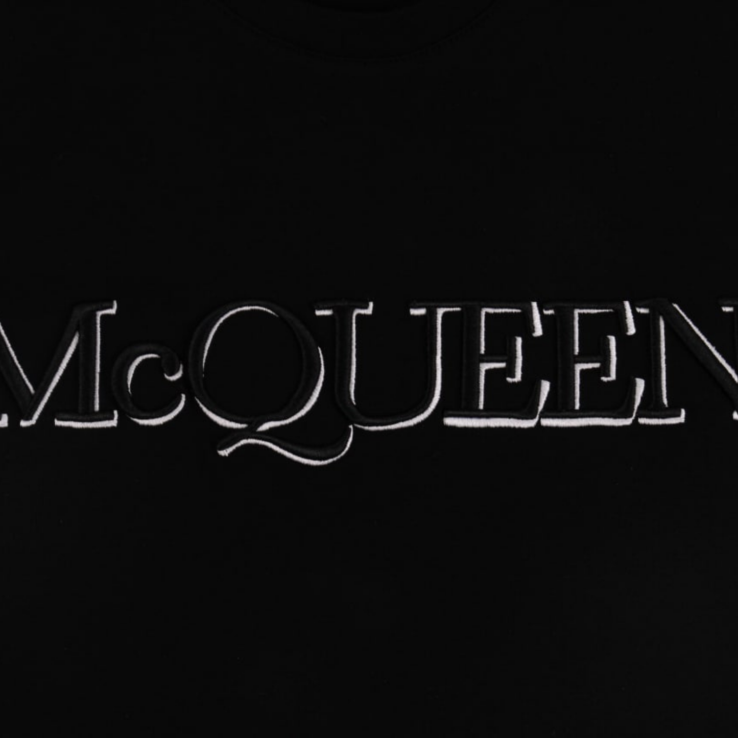 Alexander McQueen Logo Embroidery Black T-shirt
