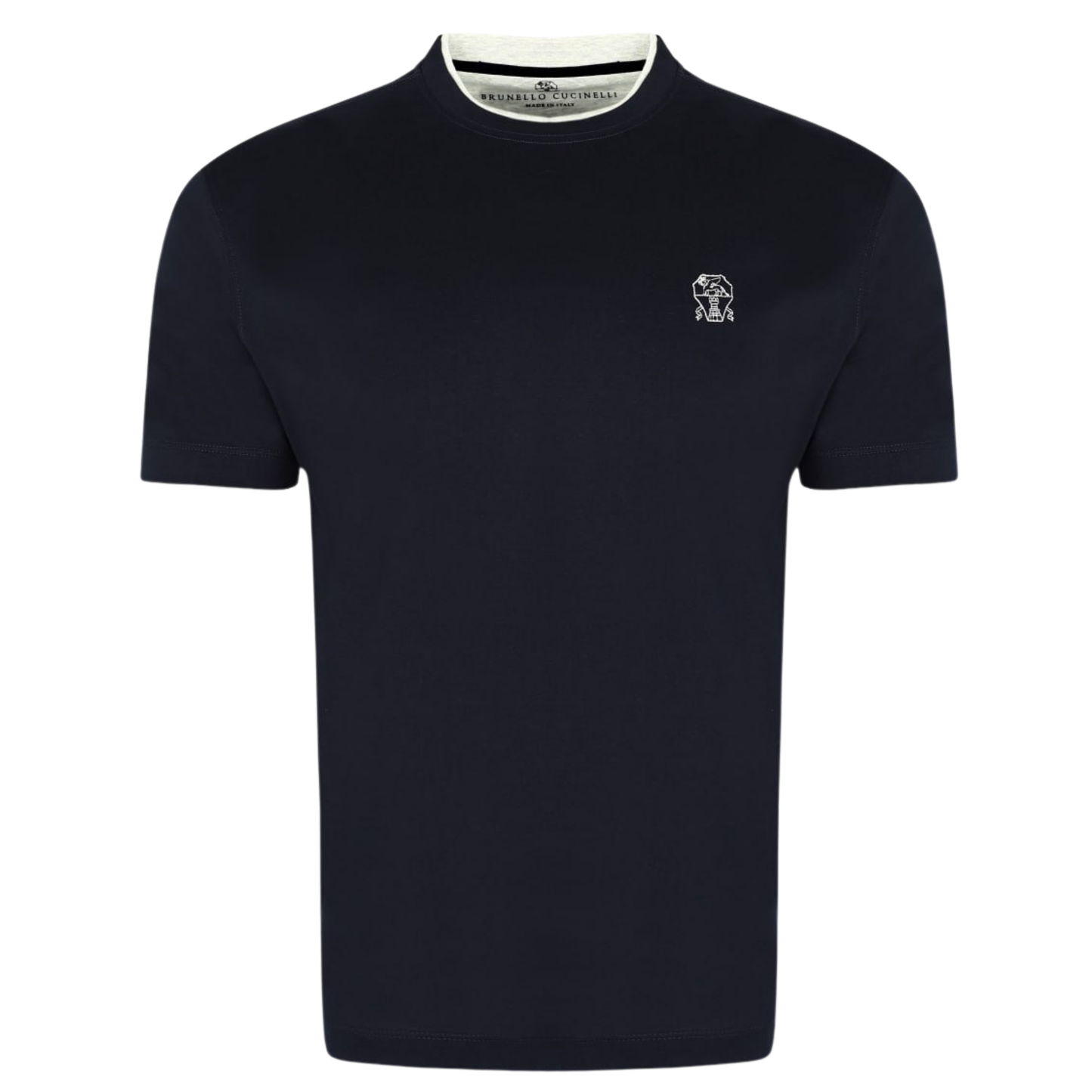 Brunello Cucinelli Embroidered Motif Unisex Black T-shirt