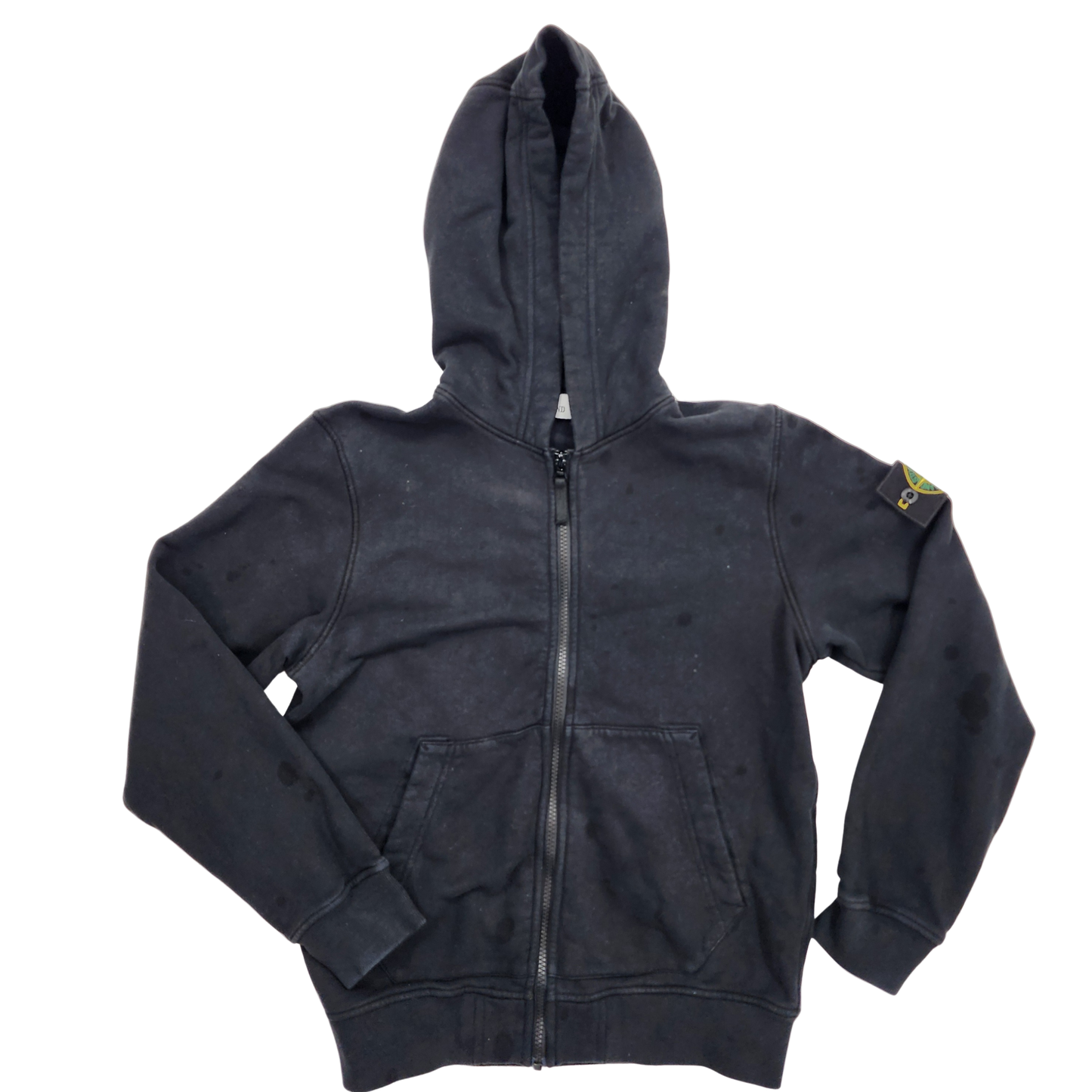 Stone Island Kids Black Zip-Up Hoodie - 12 Years